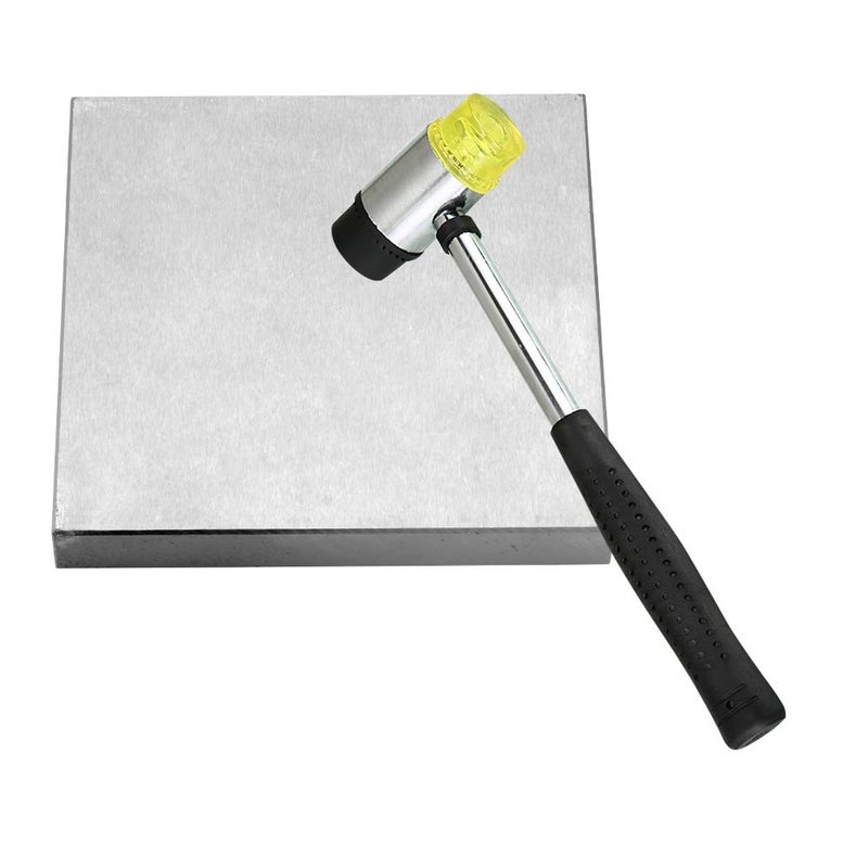 Oudtinx Steel Bench Block 6"x6" Flat Anvil Jewelers Tool Metal Bench Block for Jewelry & Stamping (6''x6''x3/4'') - Image 2